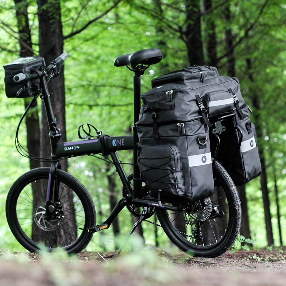 Bicycle Rear Rack Bag Mountain Bike 75L Large Capacity Waterproof Multifunctional 3-in-1 Saddle Bag Cycling Bag