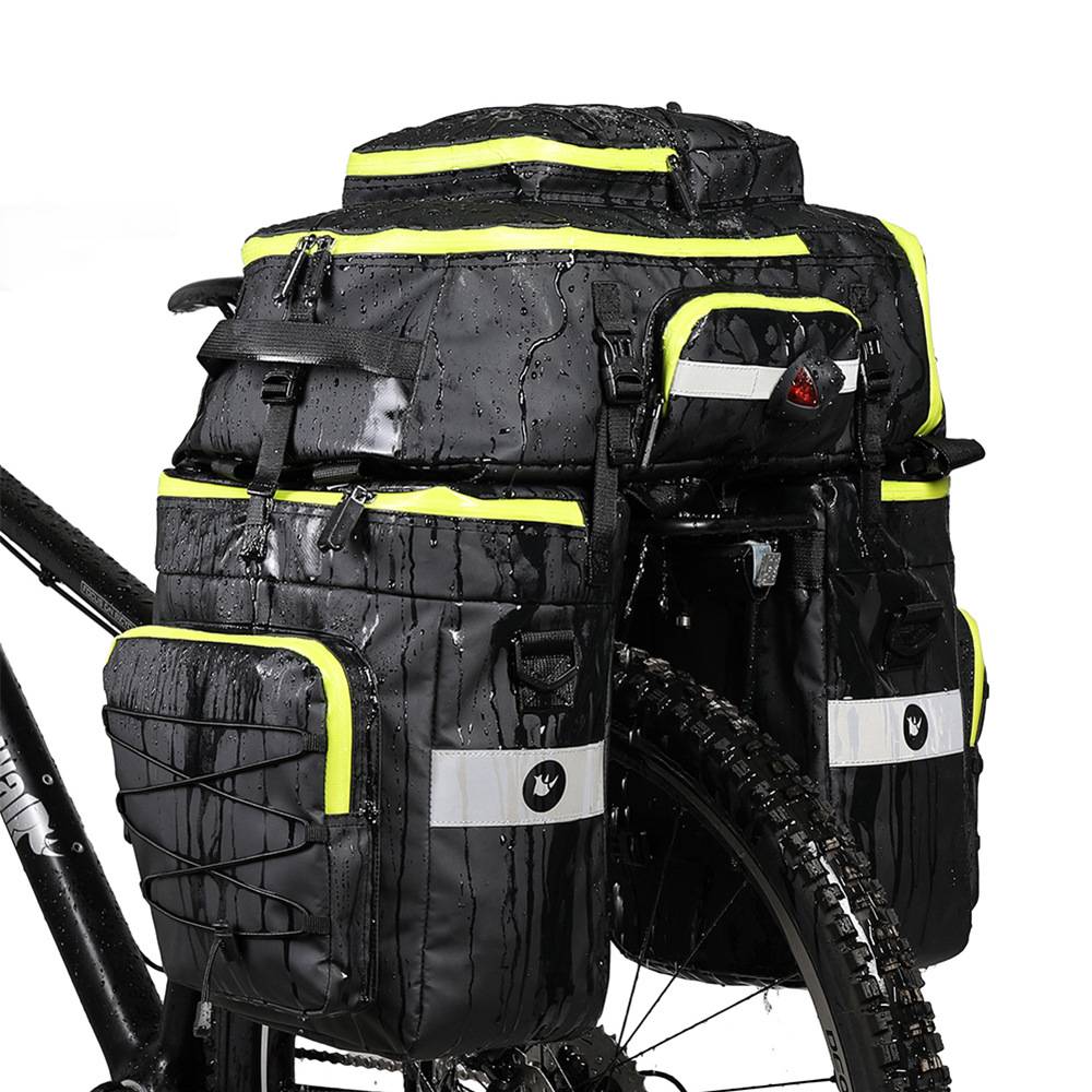 Bicycle Rear Rack Bag Mountain Bike 75L Large Capacity Waterproof Multifunctional 3-in-1 Saddle Bag Cycling Bag