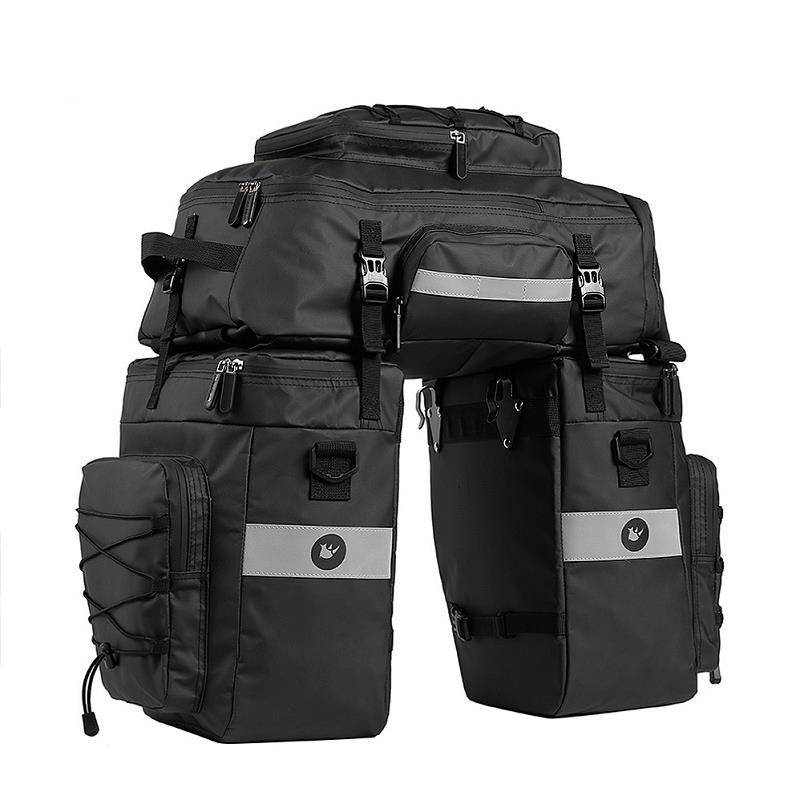 Bicycle Rear Rack Bag Mountain Bike 75L Large Capacity Waterproof Multifunctional 3-in-1 Saddle Bag Cycling Bag